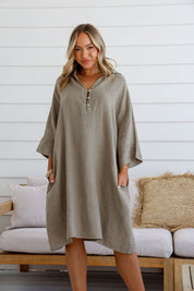 Autunno Linen Dress - Forest