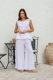 Luisa Linen Top - White