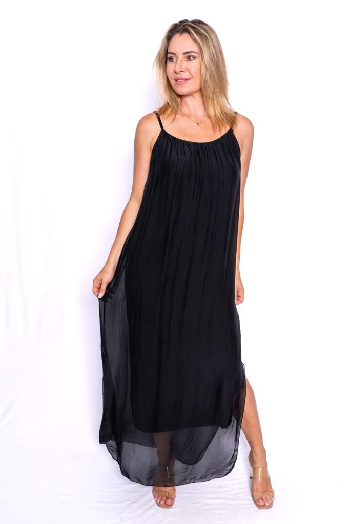 Adelina Silk Dress - Black