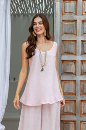 Tullia Linen Top - Blush