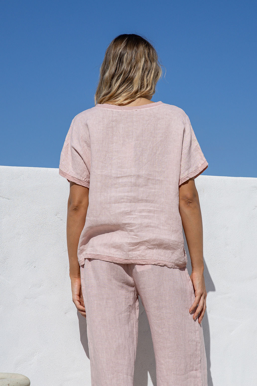 Armonia Linen Top - Blush