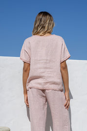 Armonia Linen Top - Blush