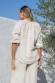 Belina Linen Top - Sand