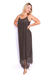 Adelina Silk Dress - Chocolate