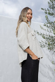 Nomade Linen Top - Sand