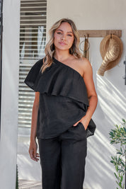 Magnifica Linen Top - White