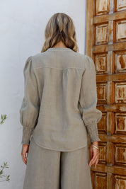 Brava Linen Top - Dune