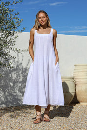 La Figura Linen Dress - White