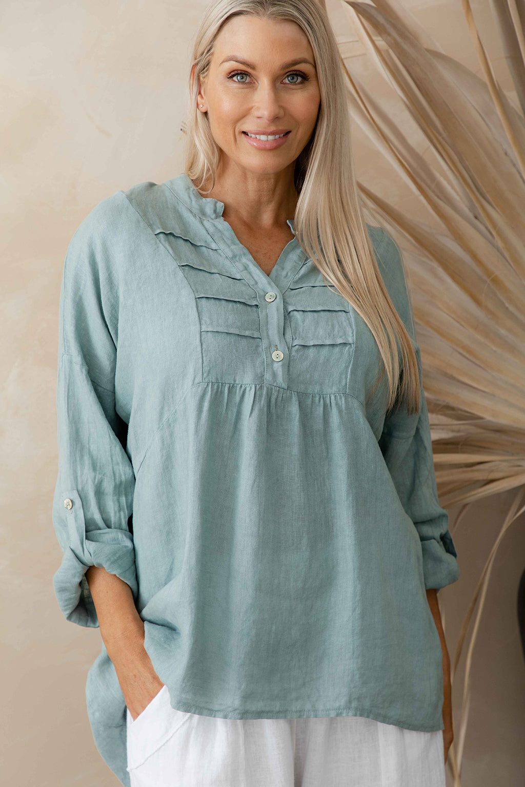 Krista Linen Shirt - Blue