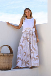 Fluttuante Linen Pants - Sand Leaf