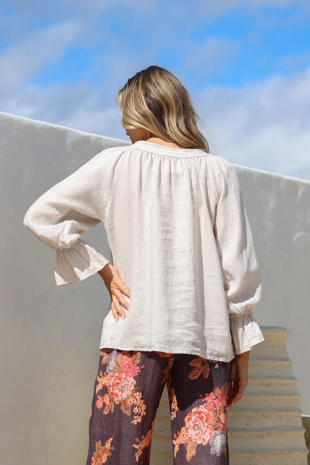 Tramonto Linen Top - Sand