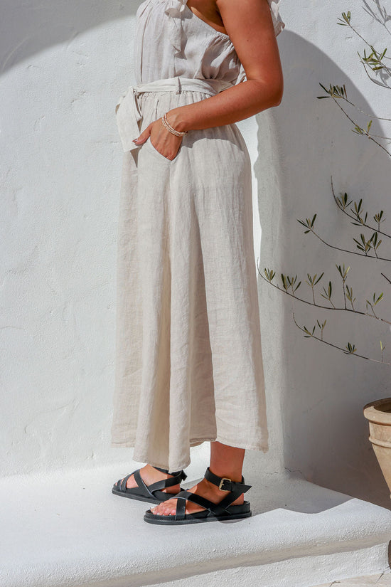Valeriana Linen Skirt - Sand