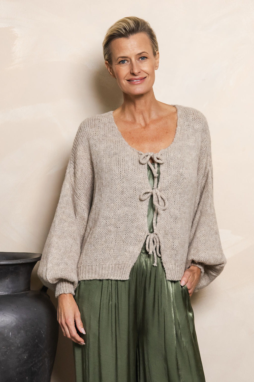 Bow Cardi - Mocha