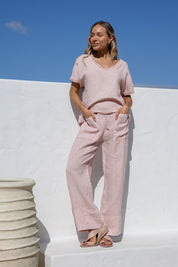 Armonia Linen Top - Blush