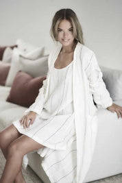 Carter Linen Robe - White