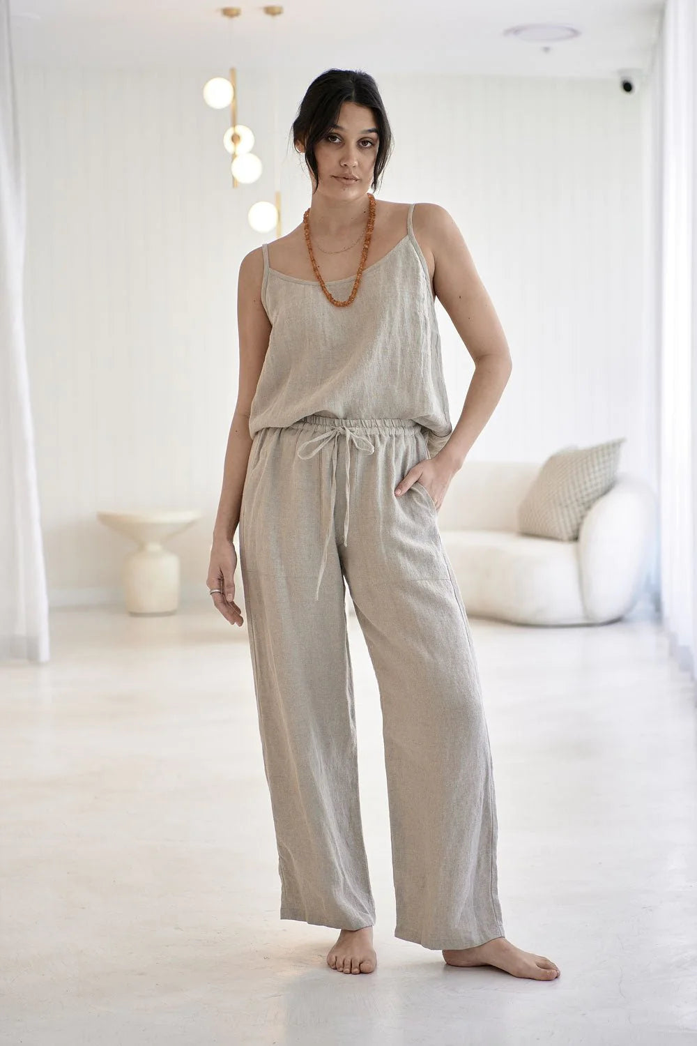 Fundamental Linen Cami - Natural