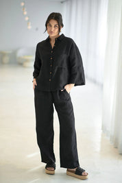 Fundamental Linen Shirt - Black