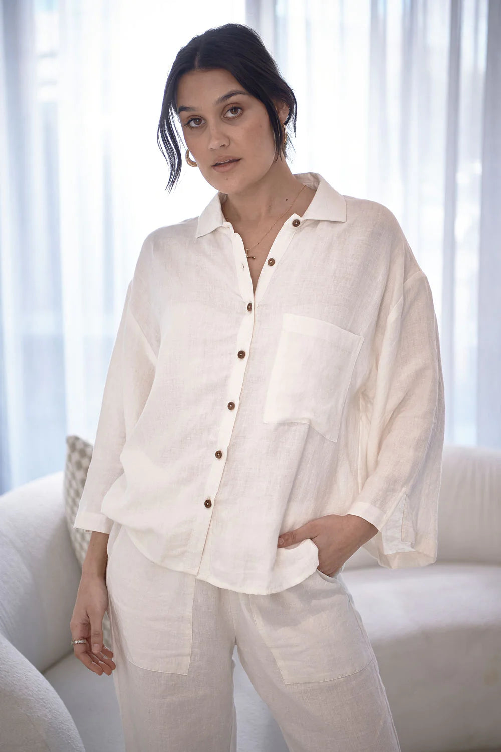 Fundamental Linen Shirt - White