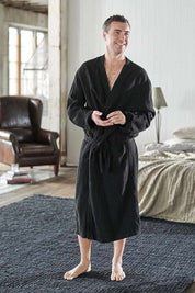 Linen Robe - Black