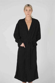 Linen Robe - Black