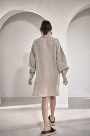 Linen Shift Dress - Natural