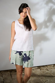 Linen Tank Top - White