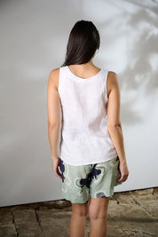 Linen Tank Top - White