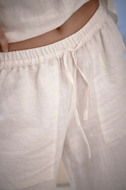 Fundamental Wide Leg Linen Pant - Off White