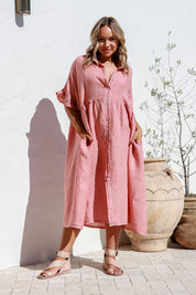 Peona Linen Dress - Sand