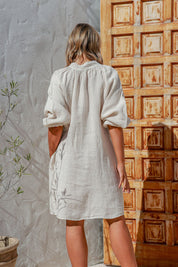 Felice Linen Dress - Forest