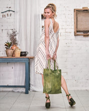Vestito Mn Trapezio - Riga Rosmarino - Latte