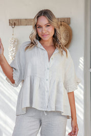 Viola Linen Top - Purity
