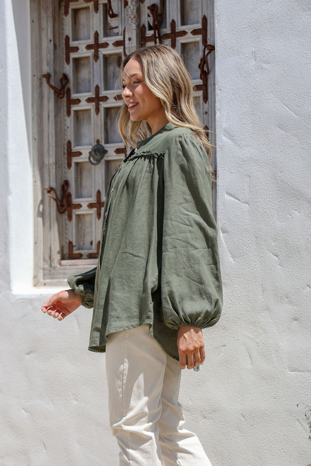 Piuma Linen Top - Juniper