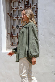 Piuma Linen Top - Juniper