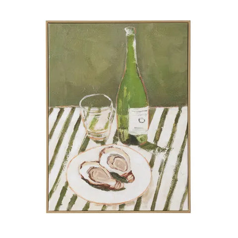 Ostriche Oak Frame Oil Painting 45x60cm