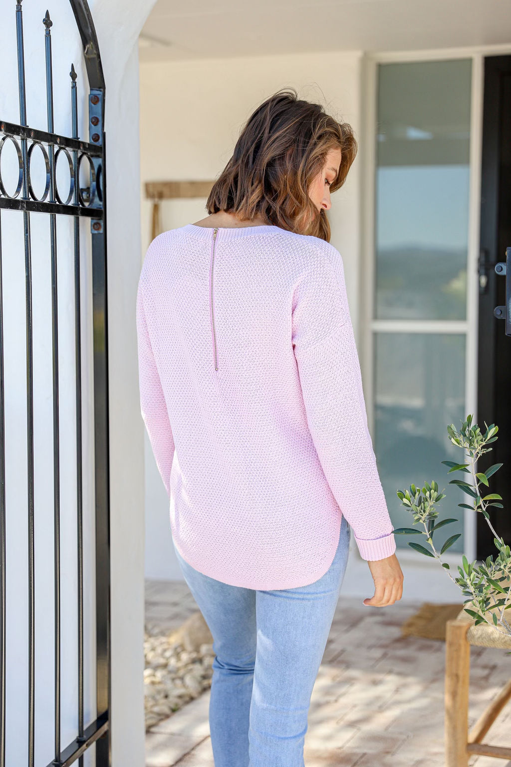 Knitted Cotton Sweater - Blush