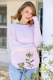 Knitted Cotton Sweater - Blush