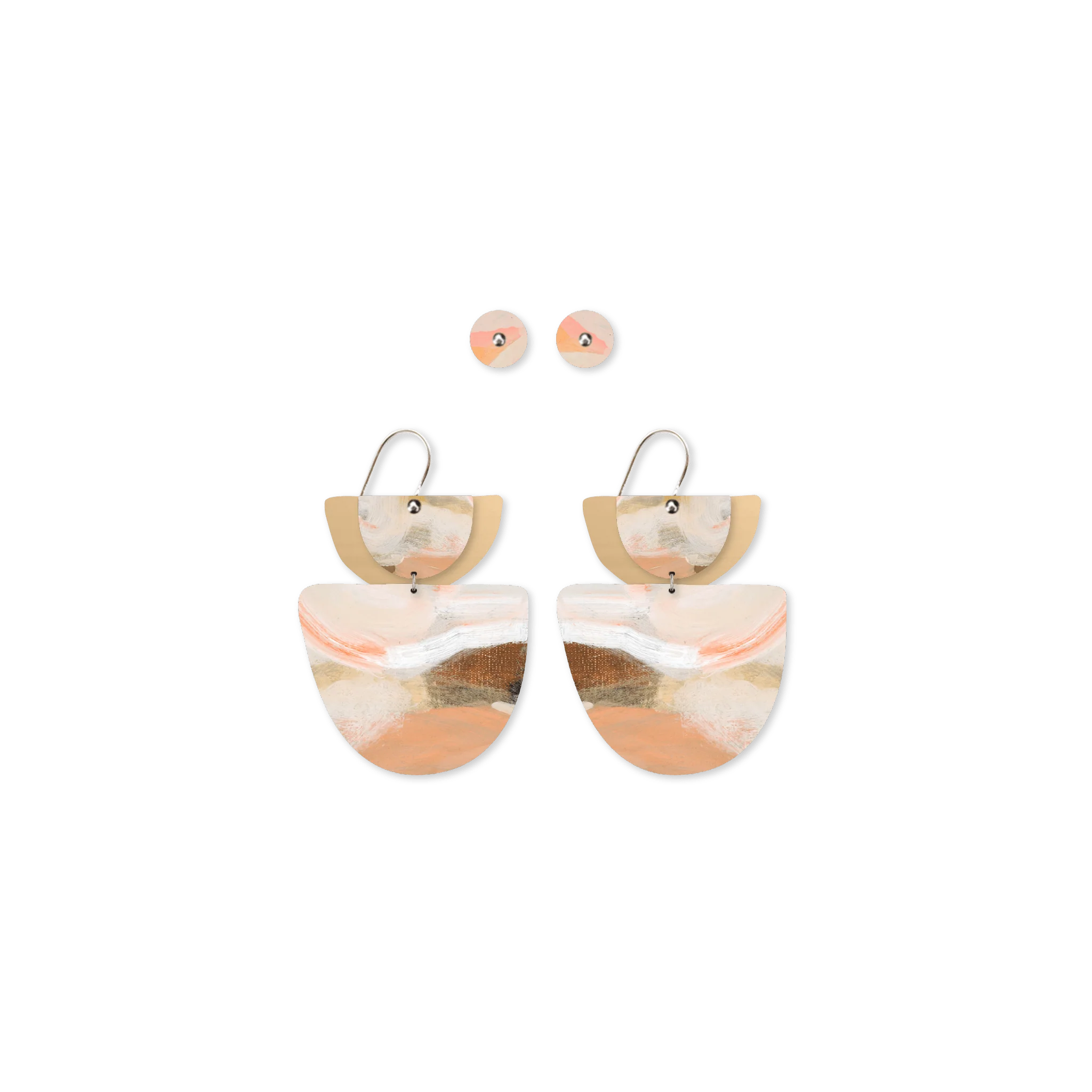Kiasmin 2 Sunset Layered Double Bell Drop Pack Earrings