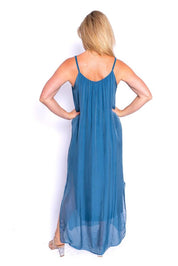 Adelina Silk Dress - Petrol