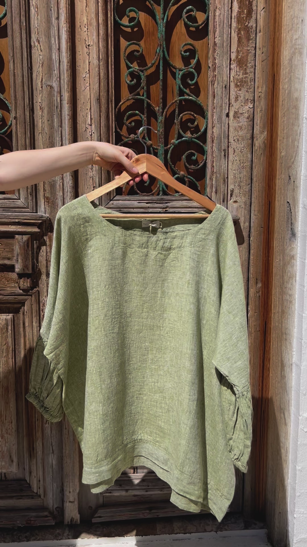 Ottana Top - Chambray Green Linen PS