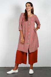 Jana Dress - Brick Check