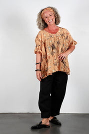 Mavis Shirt - Botanical Caramel