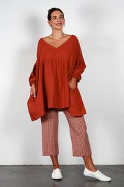 3/4 Pants - Check Brick