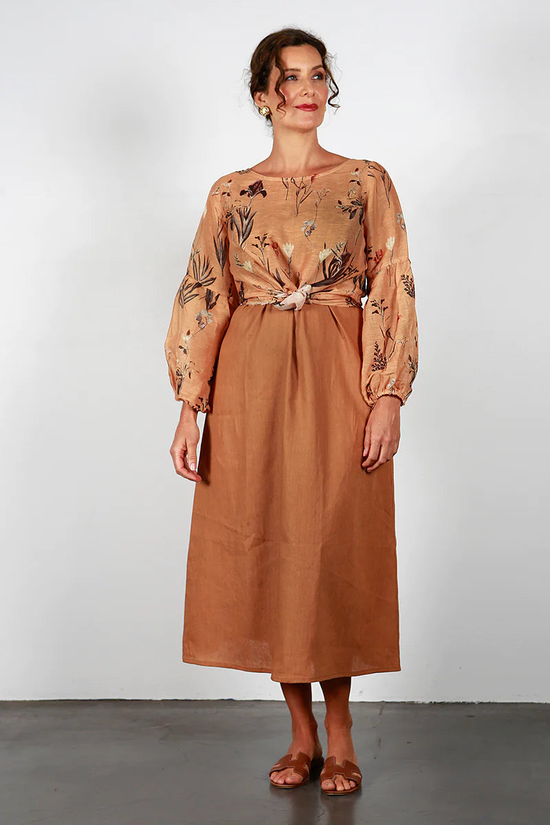 Courtney Shirt - Botanical Caramel