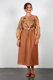 Courtney Shirt - Botanical Caramel