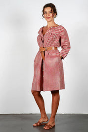 Jana Dress - Brick Check