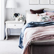 French Linen Quilt Cover - Blush Pink