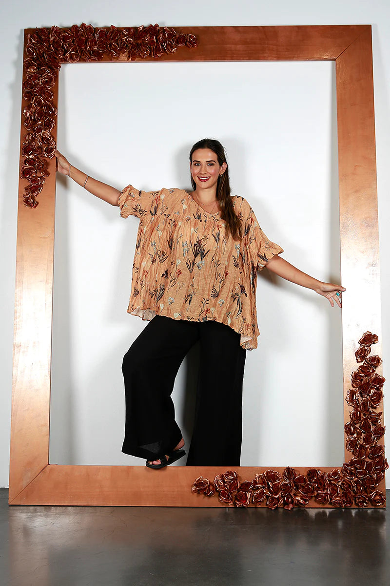 Mavis Shirt - Botanical Caramel