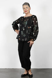 Courtney Shirt - Botanical Black
