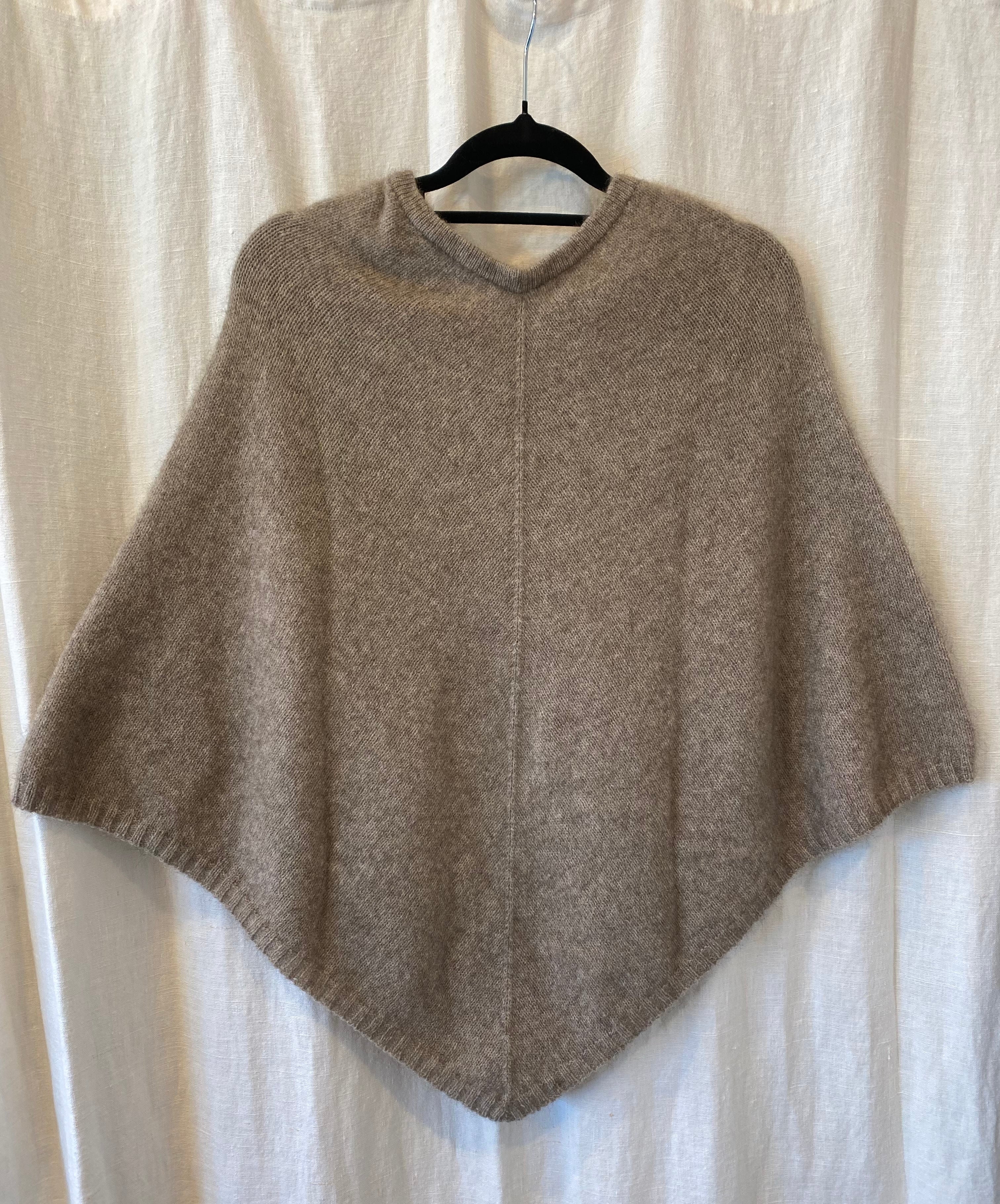 Possum/Merino Poncho - Berry